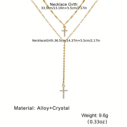 Double Layer Cross Pendant Necklace